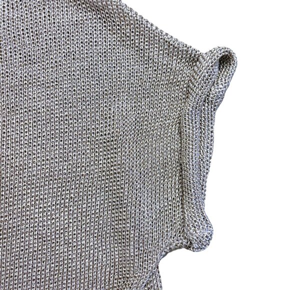 Vince Metallic V-Neck Short- Sleeved Sweater - Picture 7 of 9